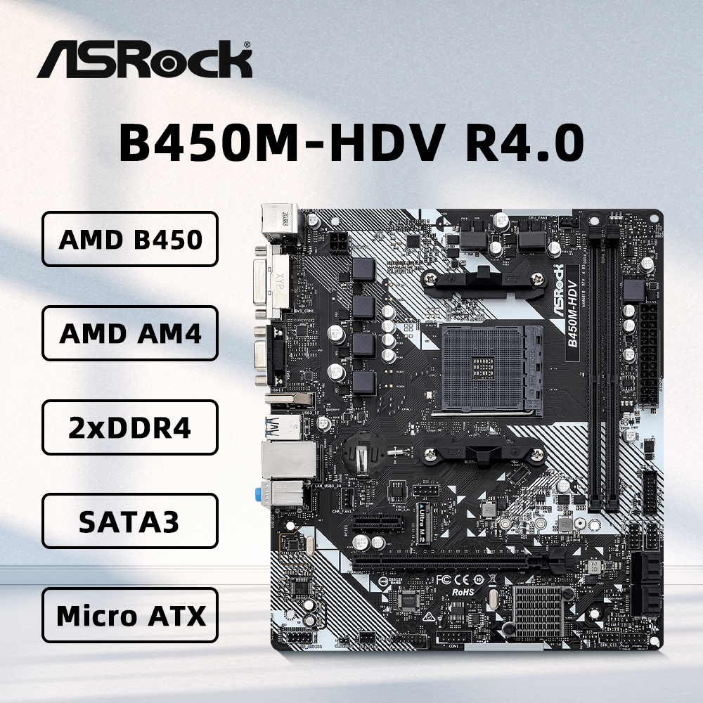 Pc Gaming Amd Ryzen 5 - ASROCK B450M-HDV R4.0 Motherboard Support 5800X3D