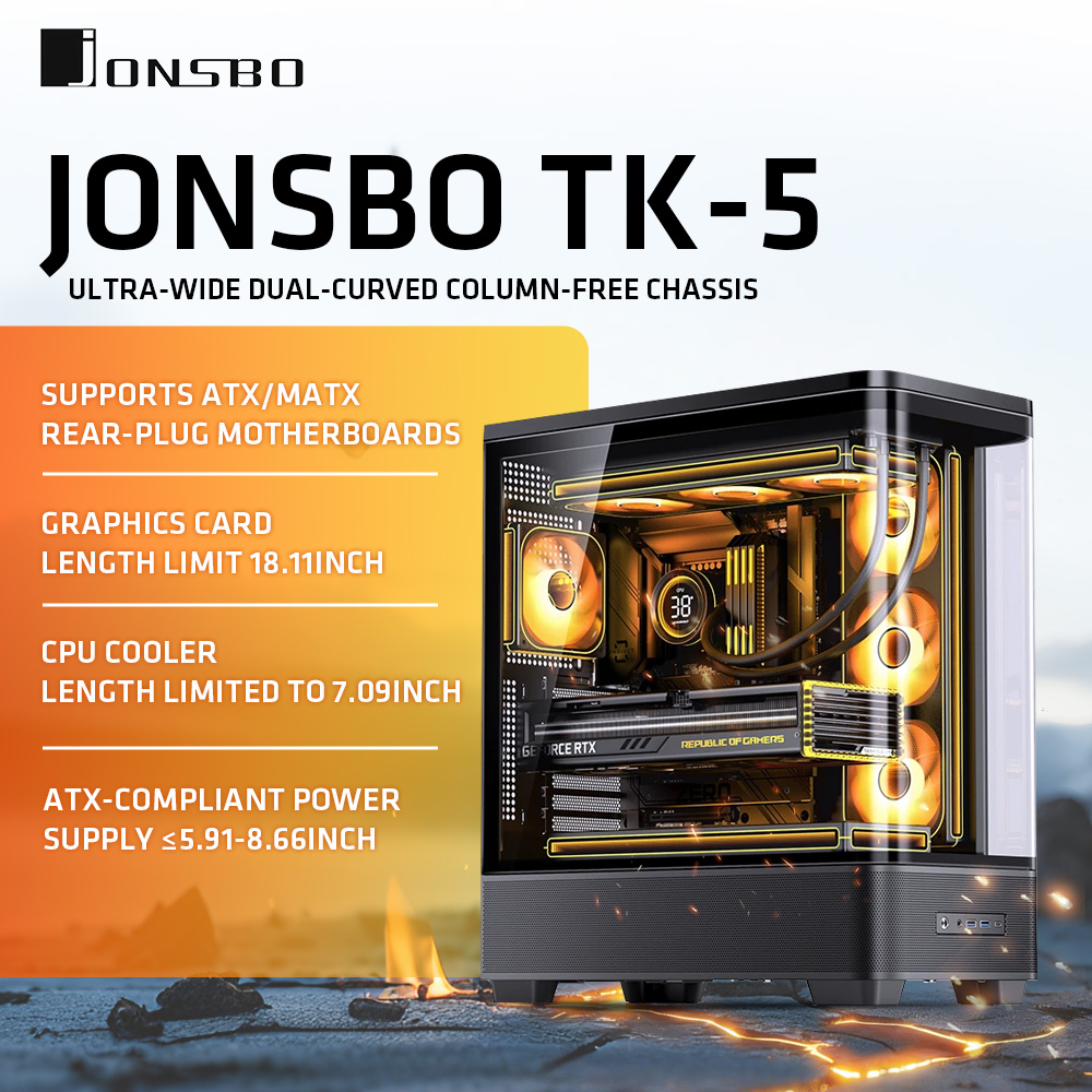JONSBO TK-5 White/Black ATX PC - مراجعة Pc Gaming Jonsbo وسعره