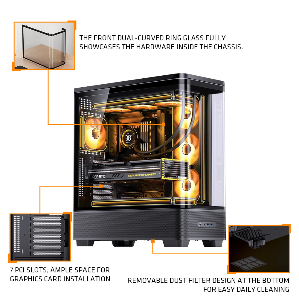 JONSBO TK-5 White/Black ATX PC - مراجعة Pc Gaming Jonsbo وسعره