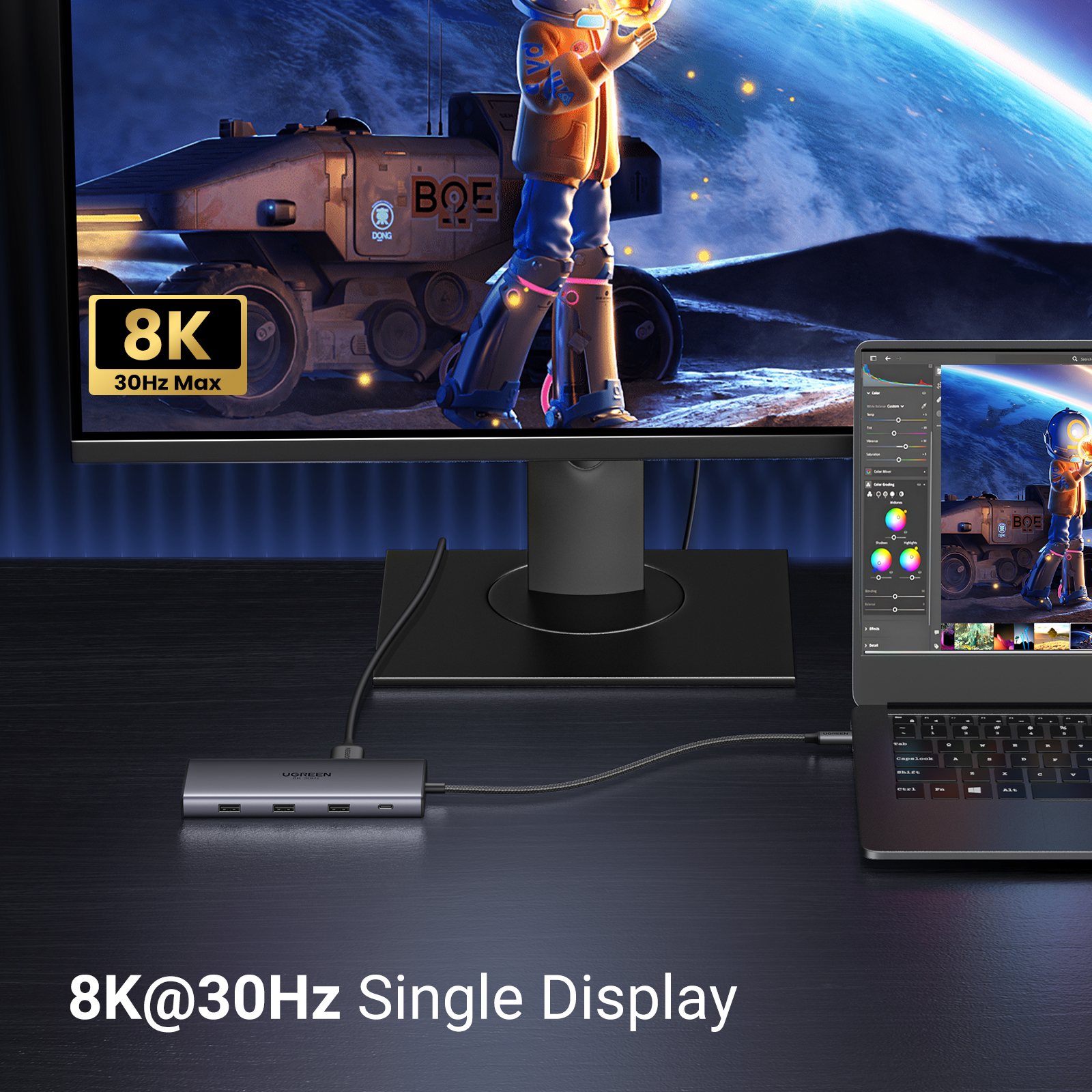 UGREEN Dual HDMI USB-C HUB 8K  - مراجعة Usb Hub Gaming وسعره
