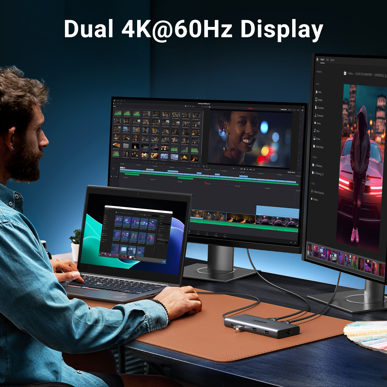 UGREEN Dual HDMI USB-C HUB 8K  - مراجعة Usb Hub Gaming وسعره