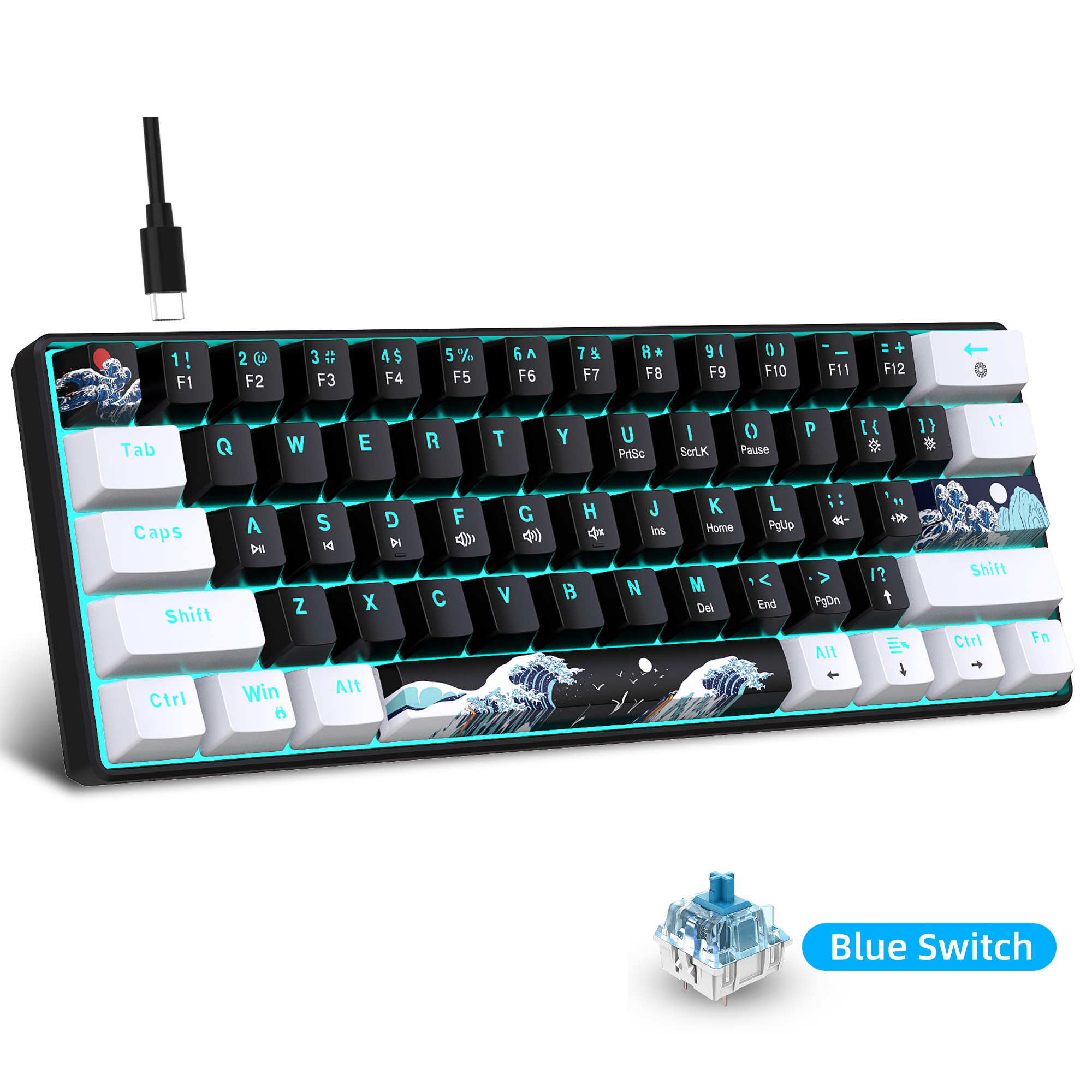 60% Gaming Mechanical Keyboard - مراجعة Anti-Ghosting Keyboard وسعره