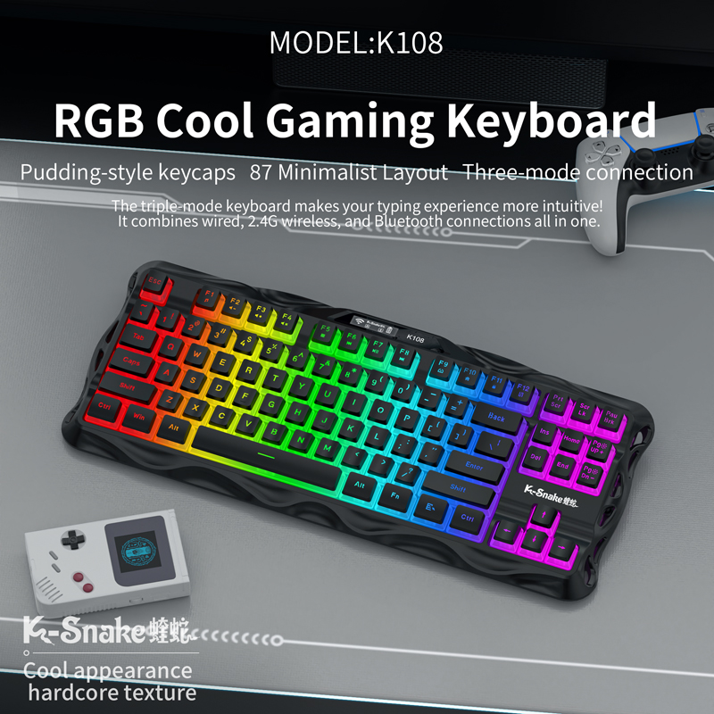 K-Snake 87 Keys Wireless Gamin - مراجعة Anti-Ghosting Keyboard وسعره