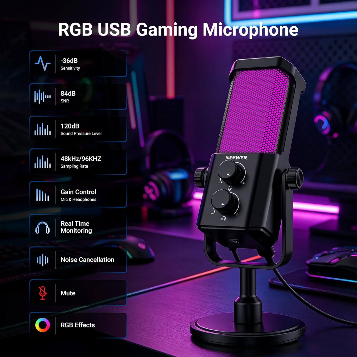 AI USB Podcasting Microphone,  - مراجعة Gaming Microphone وسعره