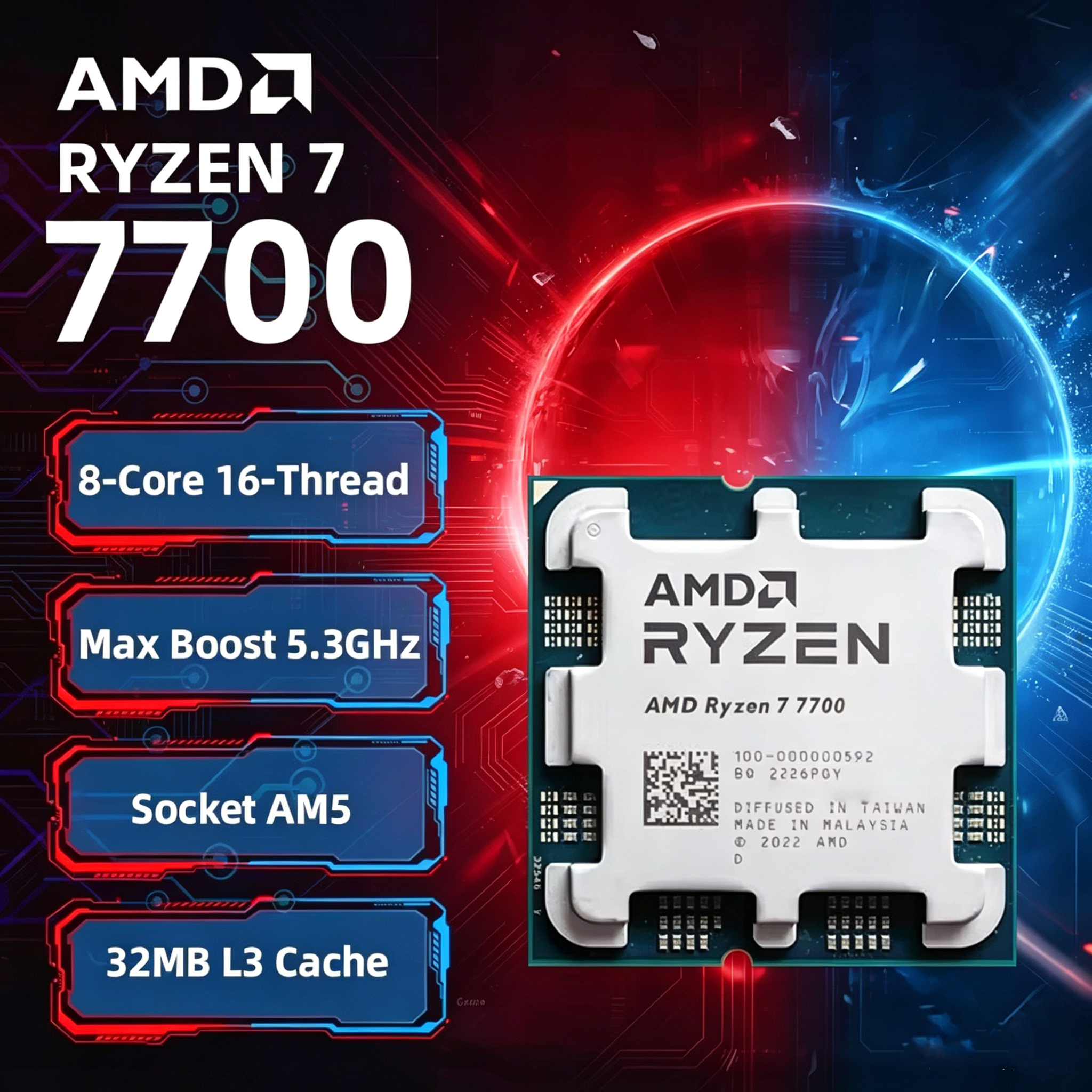AMD Ryzen 7 7700 R7 7700 8 Cor - مراجعة Pc Gaming Amd Ryzen 5 وسعره