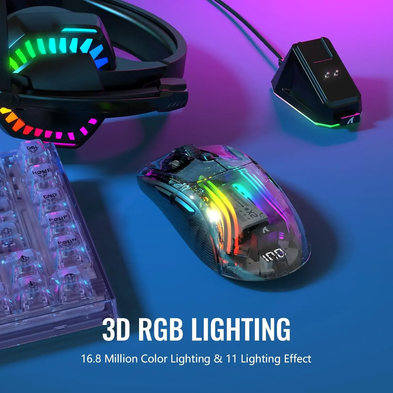 ATTACK SHARK X2 Pro Triple Mod - مراجعة Pc Gaming Rgb وسعره