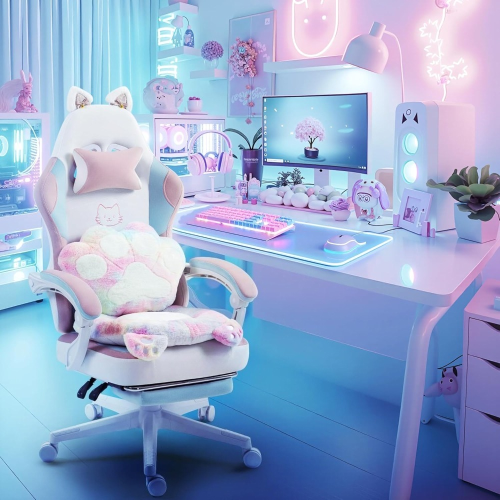 Gaming Chair Cute with Cat Ear - مراجعة Pc Gaming Girl وسعره