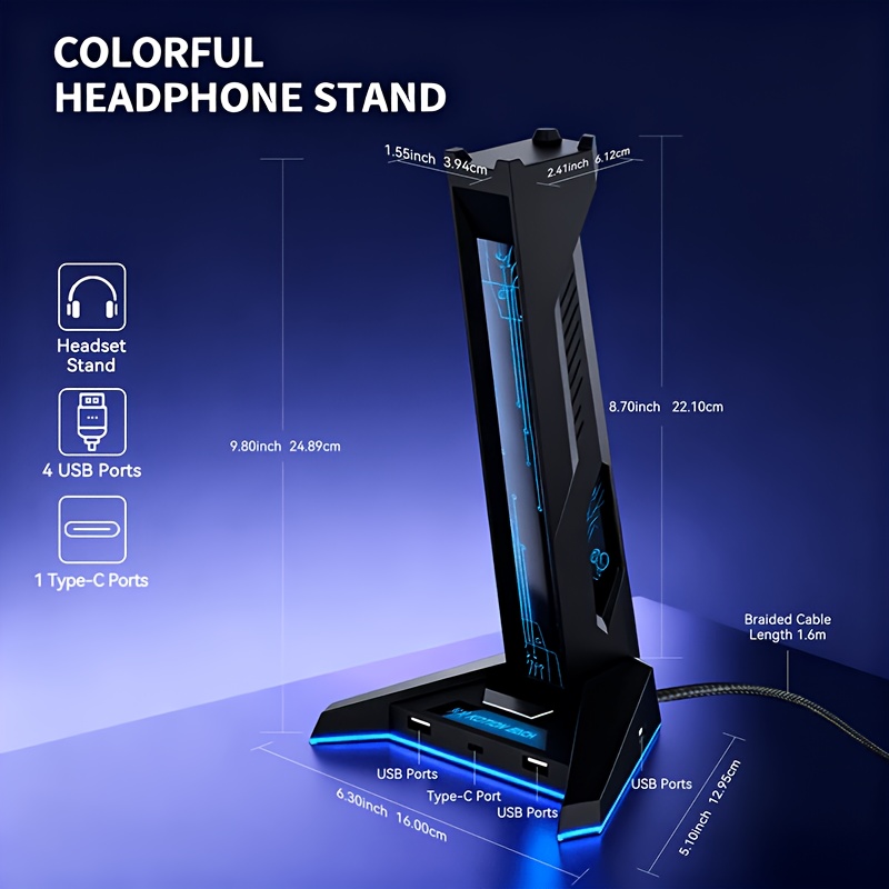 2 IN 1 USB Hub RGB Gaming Head - مراجعة Usb Hub Gaming وسعره