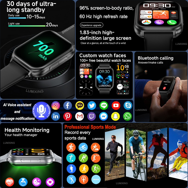 New Smart watches Men Women Sp - مراجعة High Refresh Monitor وسعره