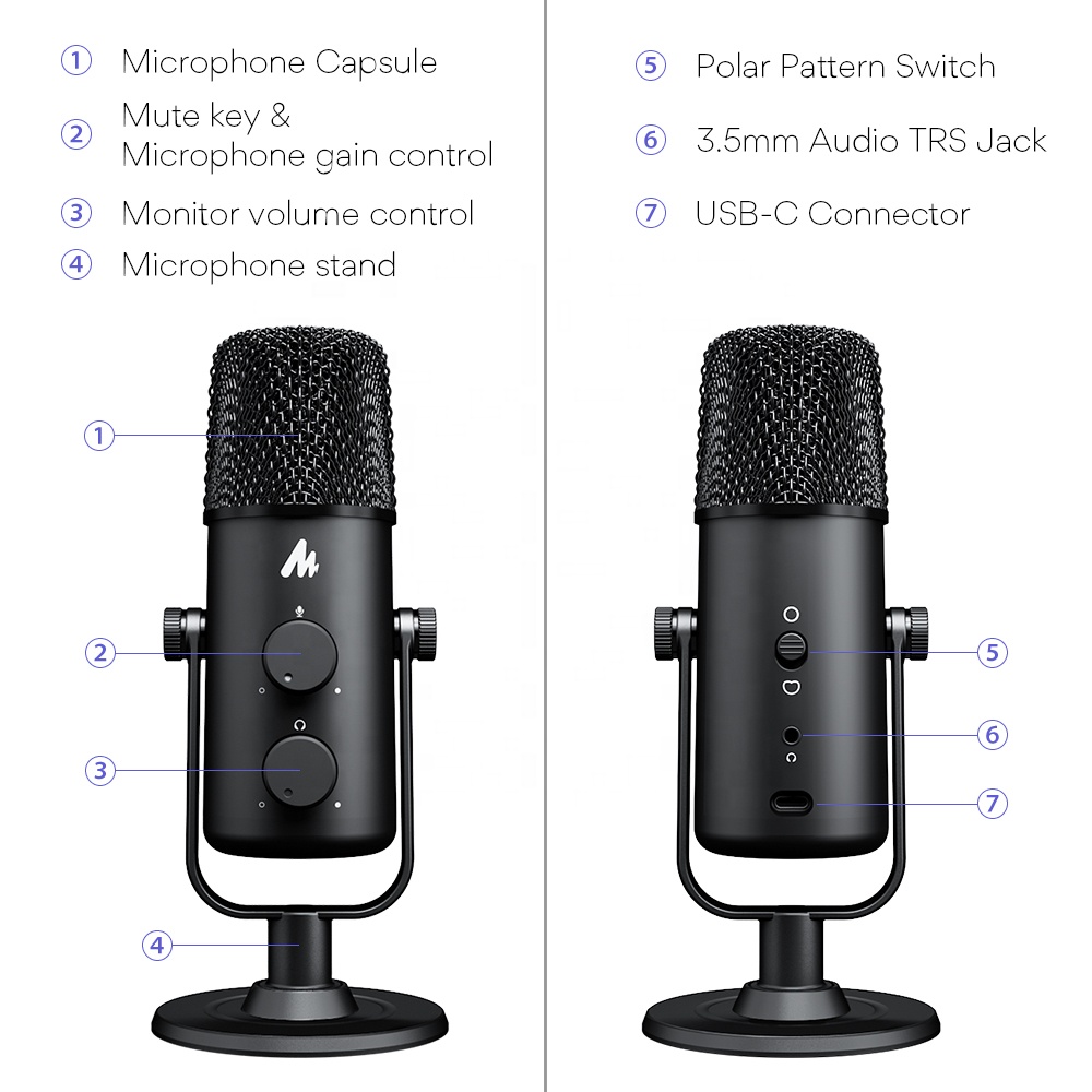 MAONO USB to Type C PC Studio  - مراجعة Gaming Microphone وسعره