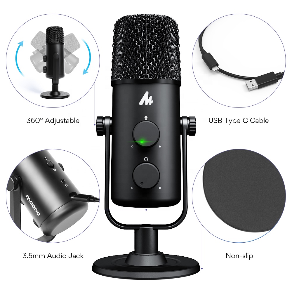 MAONO USB to Type C PC Studio  - مراجعة Gaming Microphone وسعره