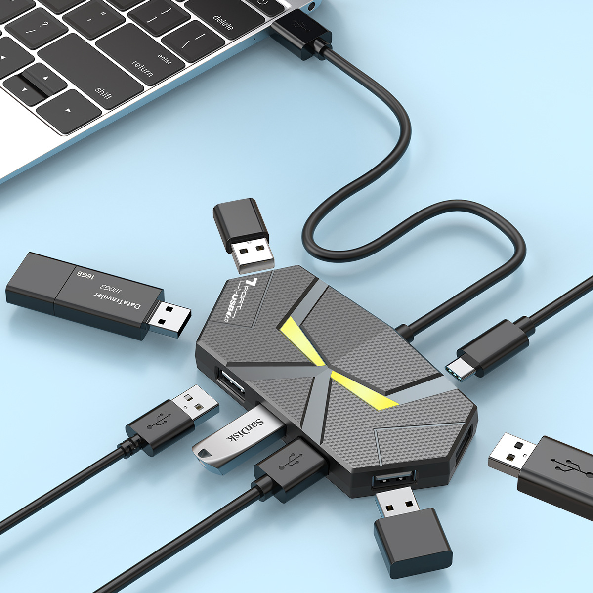 0.6CM/1.2M HUB 7-port Compatib - مراجعة Usb Hub Gaming وسعره