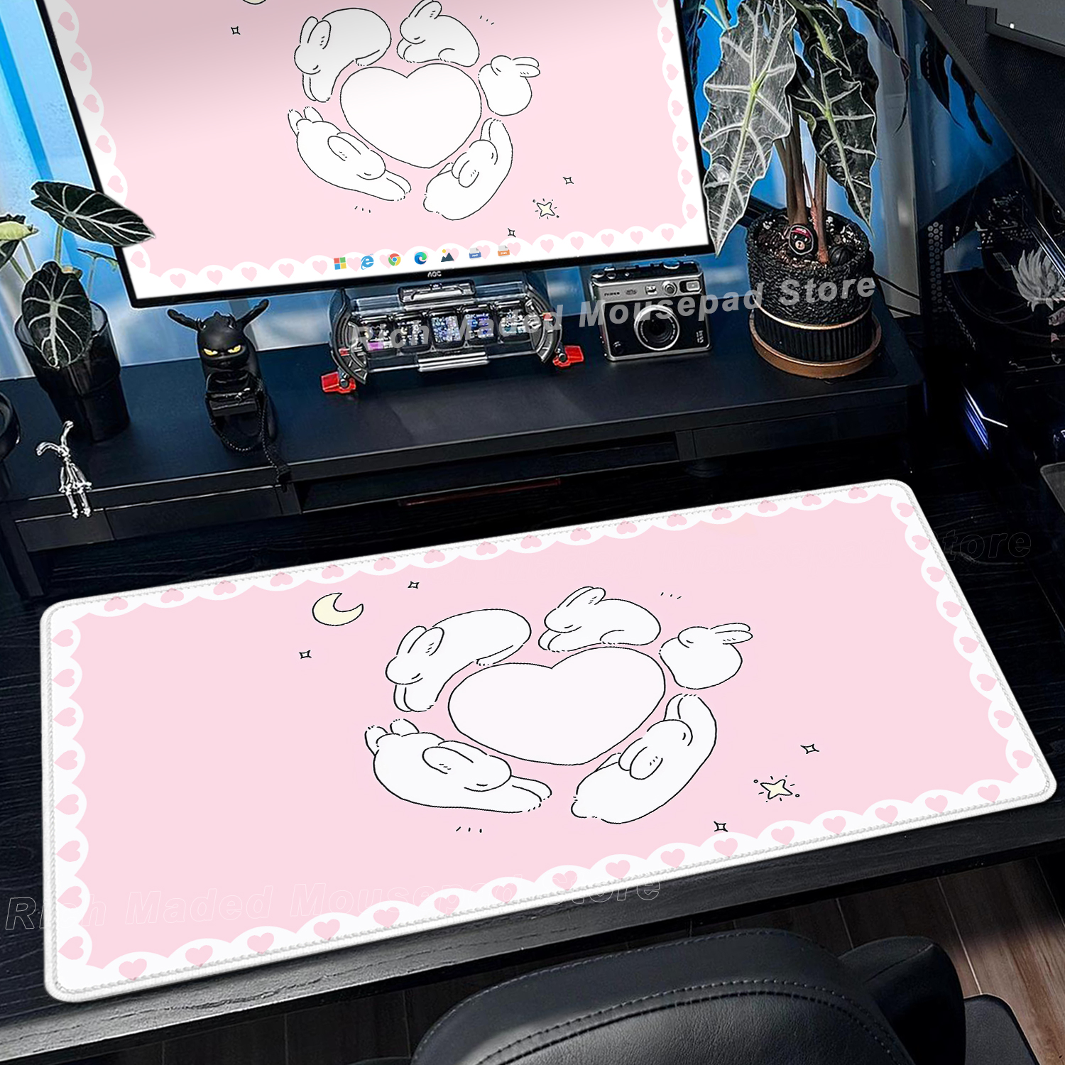 Pink Rabbit Mouse Pad XXL Cute - مراجعة Pc Gaming Girl وسعره