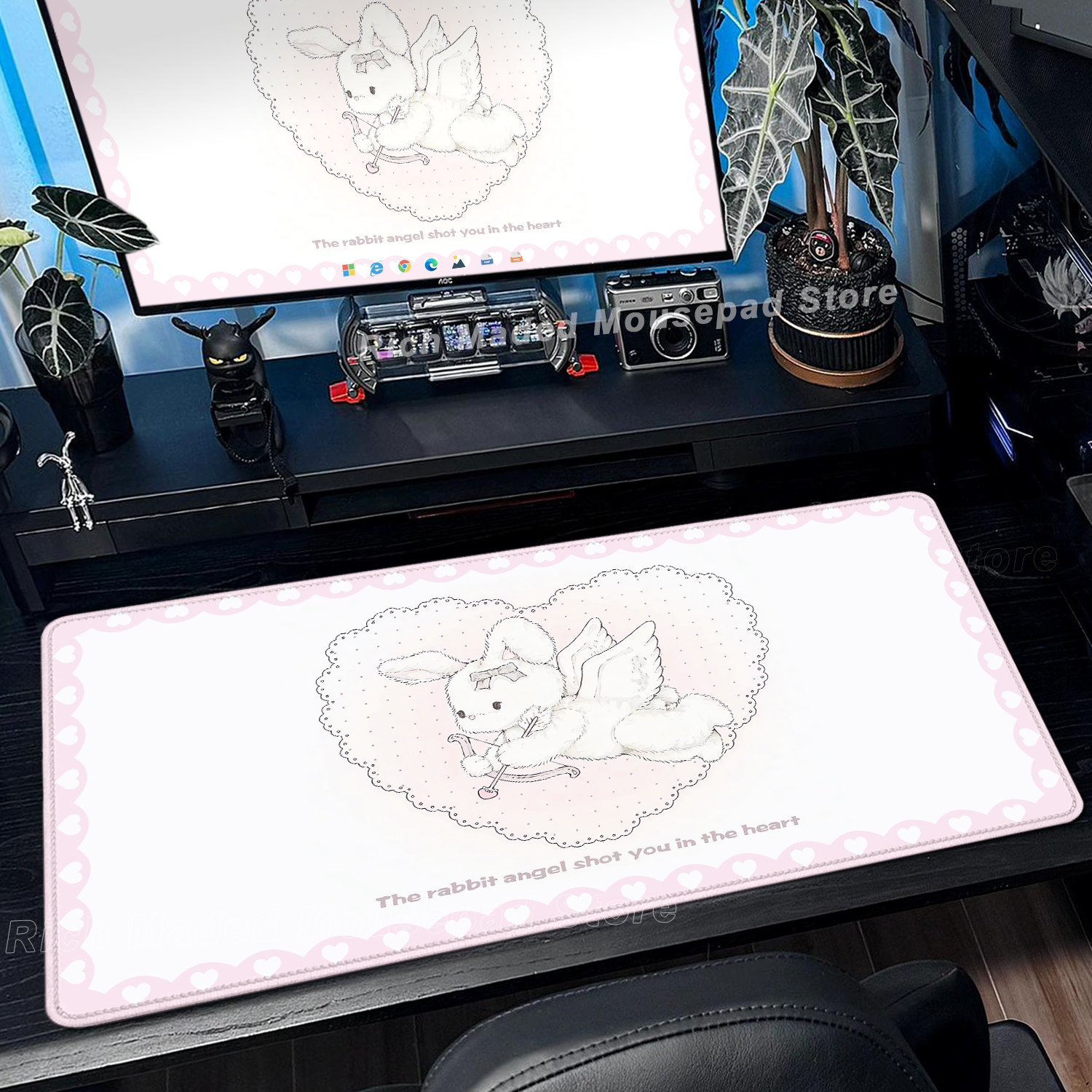Pink Rabbit Mouse Pad XXL Cute - مراجعة Pc Gaming Girl وسعره