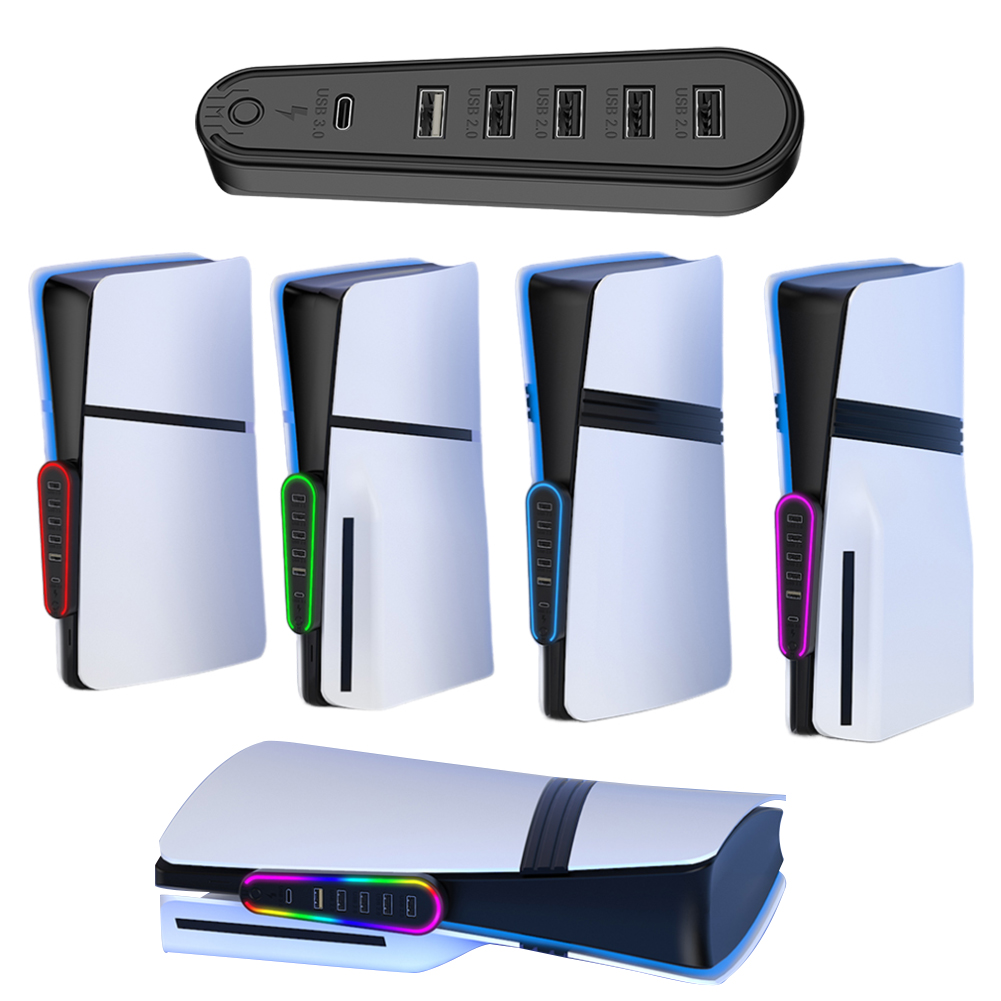 6 Ports USB Hub with RGB Light - مراجعة Usb Hub Gaming وسعره