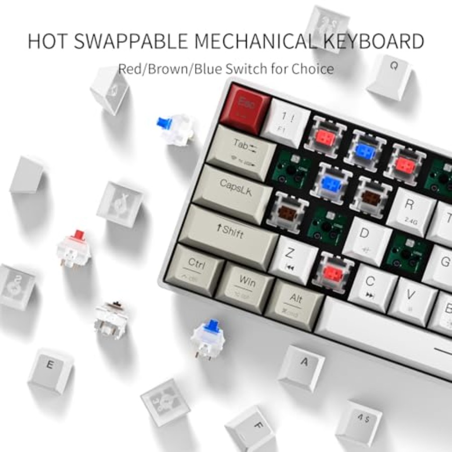 GM610 60% Wireless Mechanical  - مراجعة Anti-Ghosting Keyboard وسعره