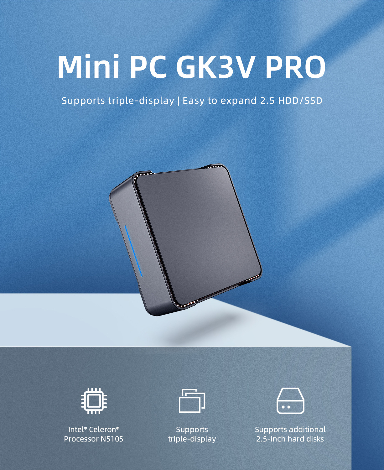 GK3V Pro mini pc Intel N5105 R - مراجعة Pc Gaming Mini وسعره