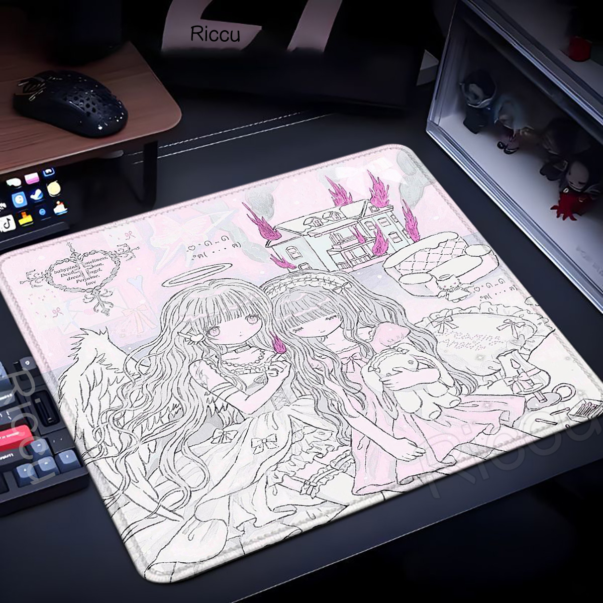 XL Sleepy Angel Pink Mouse Pad - مراجعة Pc Gaming Girl وسعره