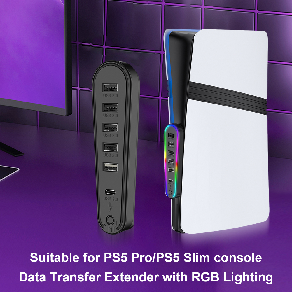 6 Ports USB Hub with RGB Light - مراجعة Usb Hub Gaming وسعره