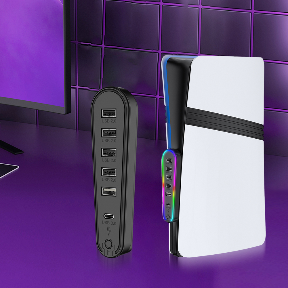 6 Ports USB Hub with RGB Light - مراجعة Usb Hub Gaming وسعره