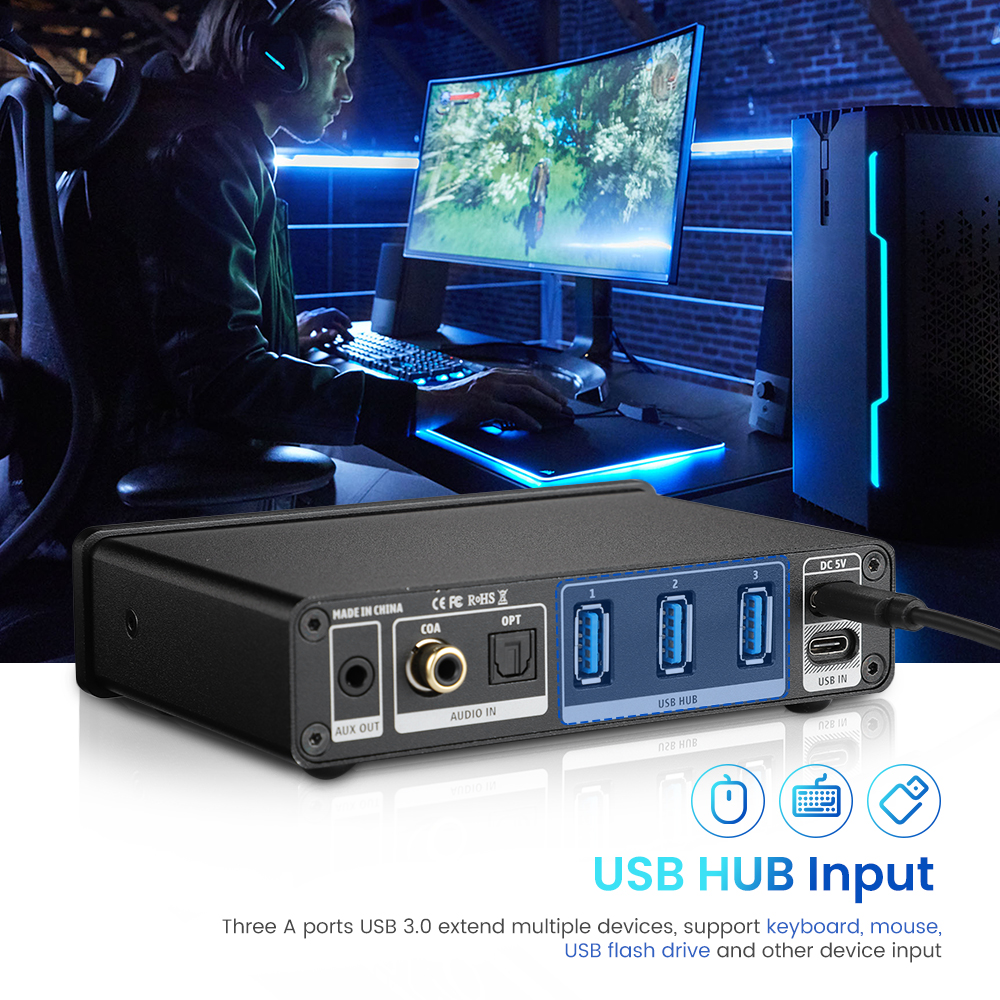 Audio DAC-A2 PRO USB Gaming DA - مراجعة Usb Hub Gaming وسعره