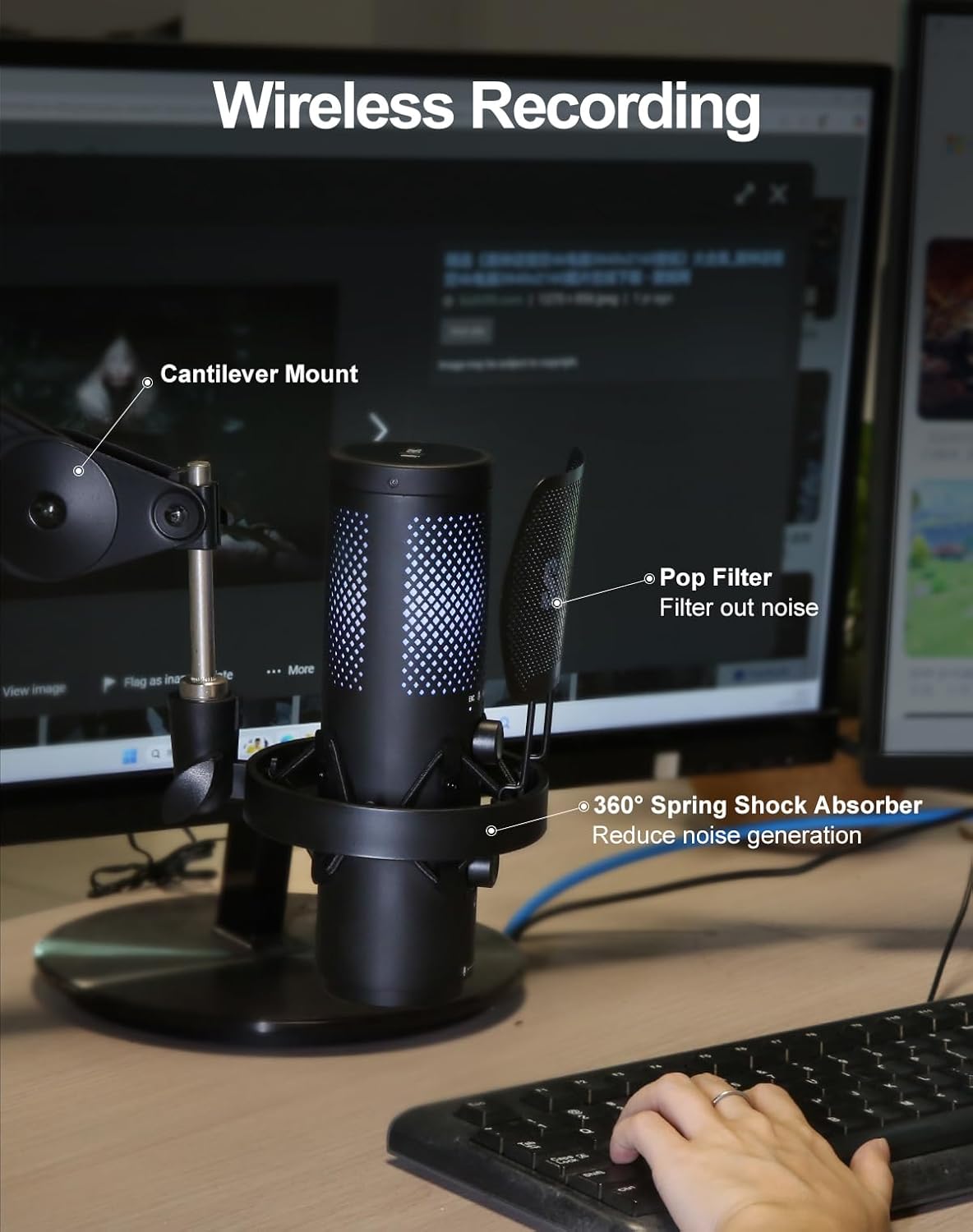 Wireless USB Microphone for St - مراجعة Gaming Microphone وسعره